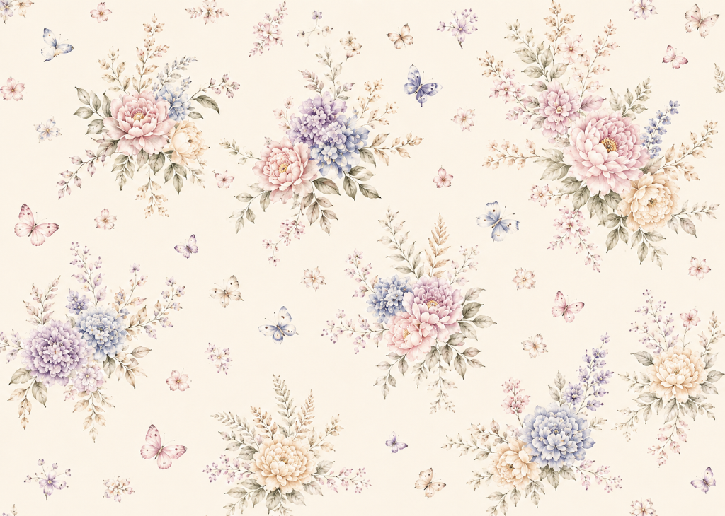Peony & Hydrangea | Girls Nursery Wall Mural