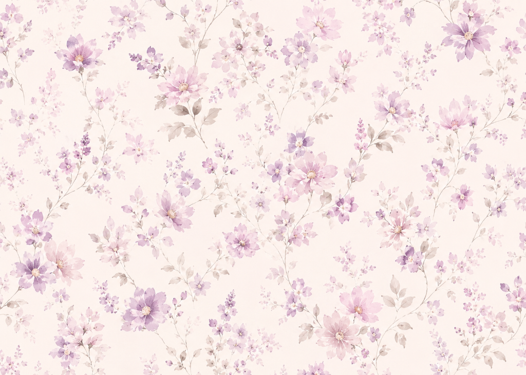 Lavender Bloom | Girls Floral Nursery Wall Mural