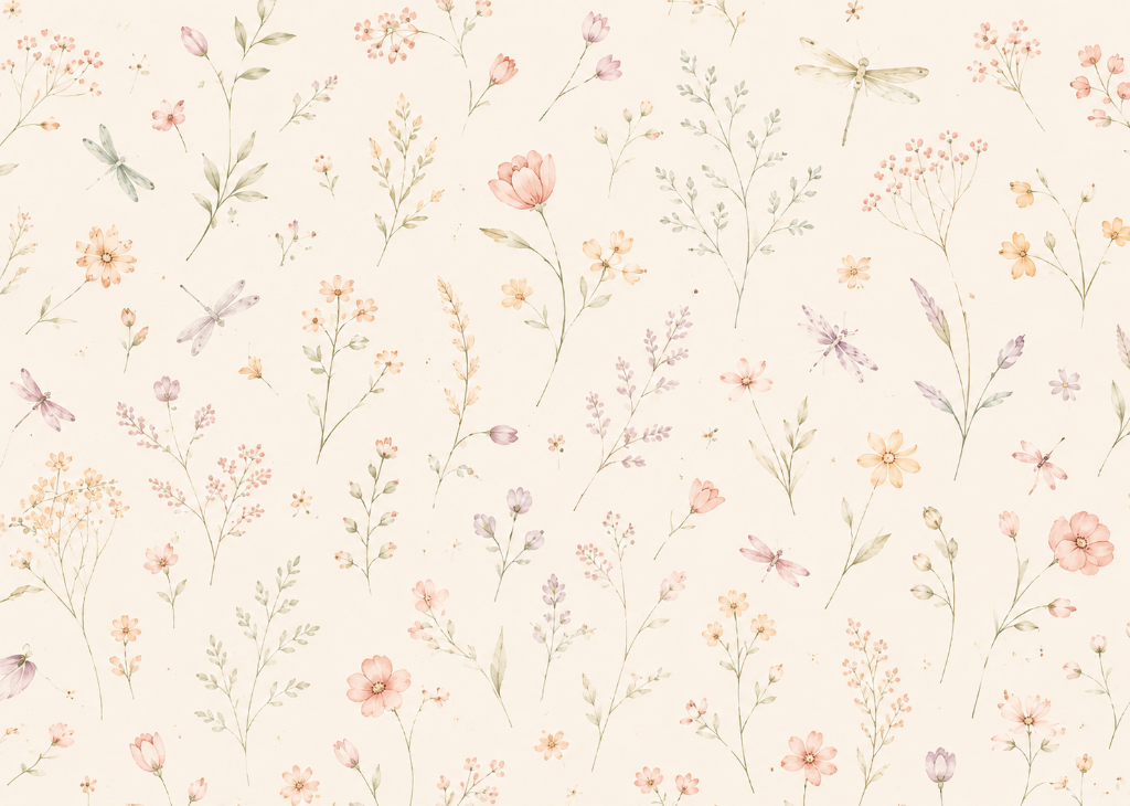 Dragonfly Garden | Girls Nursery Wall Mural