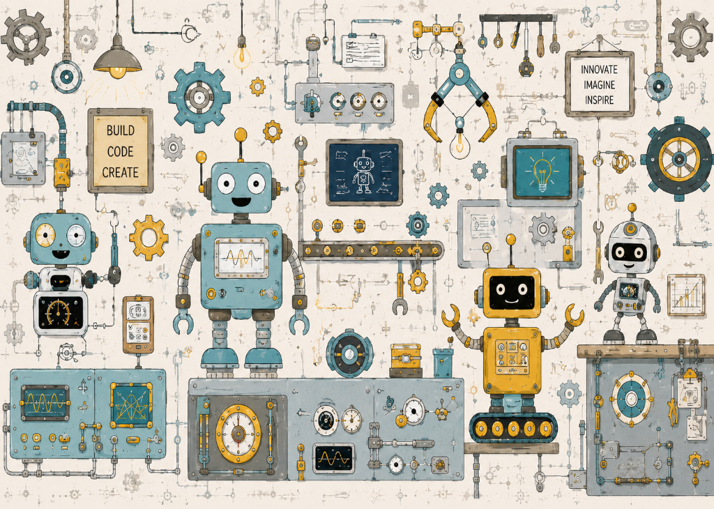 Robot Workshop - Mural Design Flat View