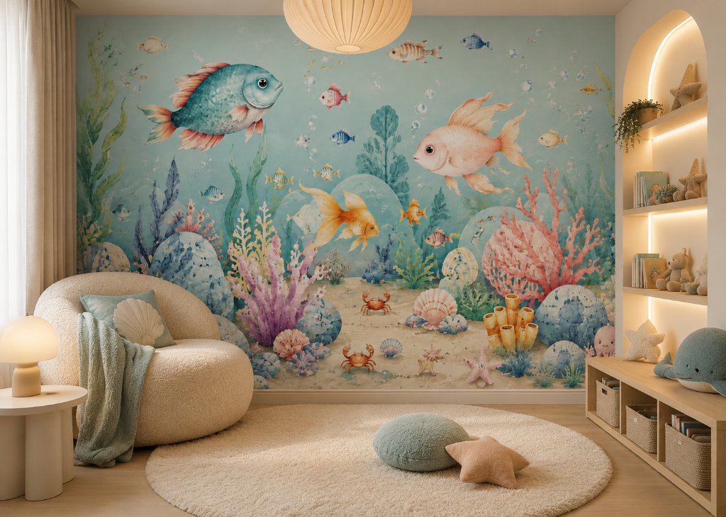 Ocean Reef Adventure Boys Wall Mural - Room View 3