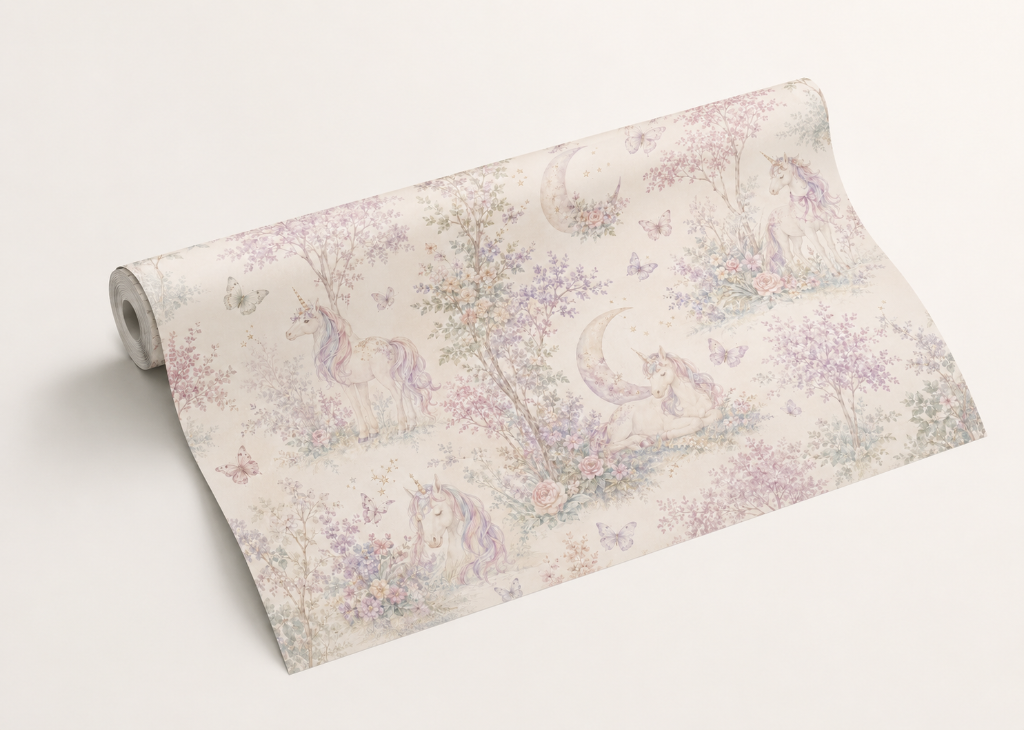 Enchanted Unicorn Garden - Wallpaper Roll Preview
