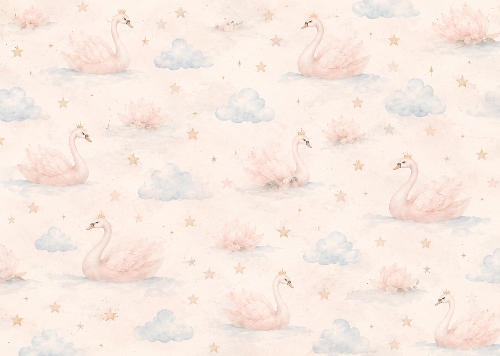 Swan Princess | Girls Dreamy Nursery Wall Mural