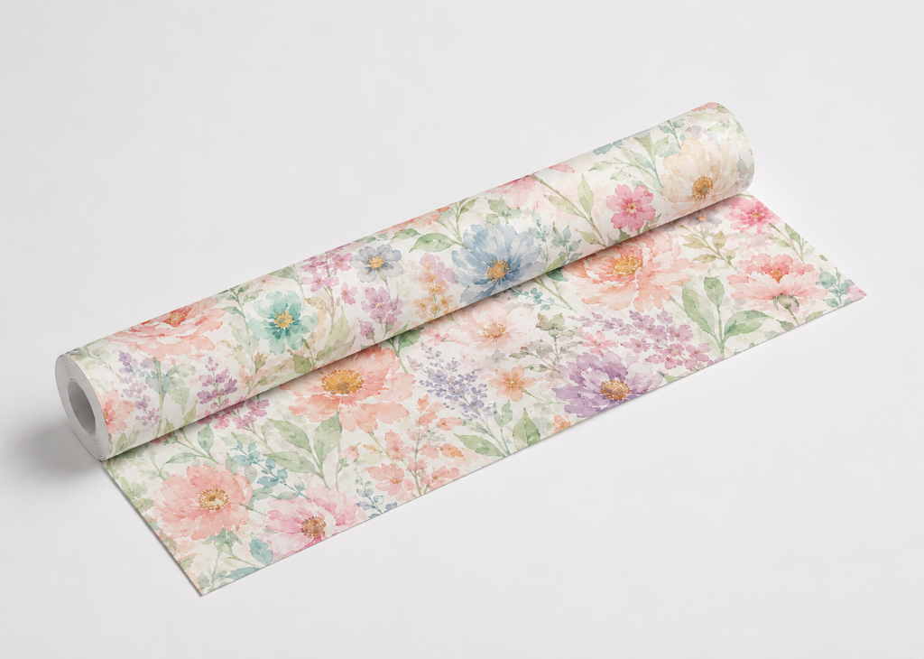 Soft Peony Meadow - Wallpaper Roll Preview
