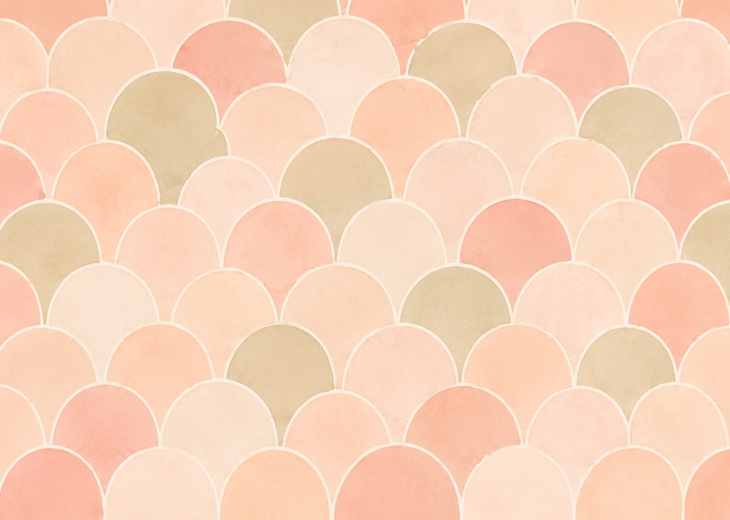 Peach Scallop | Girls Boho Nursery Wall Mural