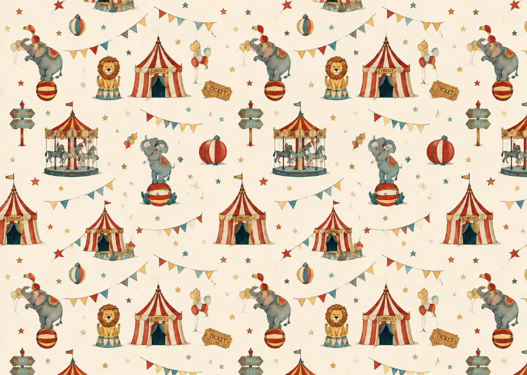 Big Top Circus - Mural Design Flat View