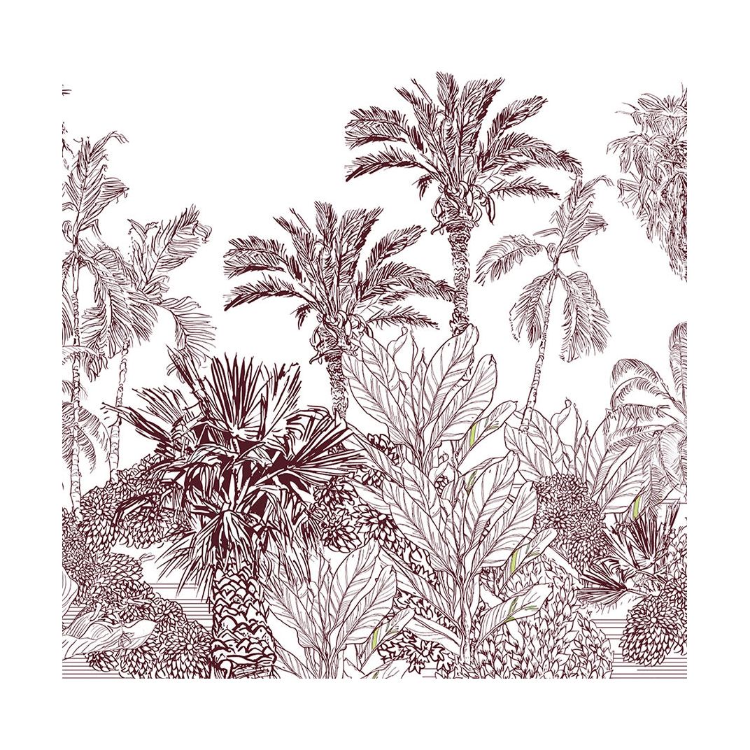 Monochrome Oasis: Black & White Palm Tree Wall Mural