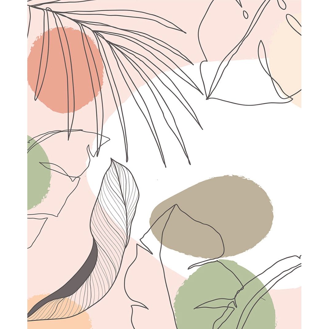 Colorful Leaf Sketches: Multicolored Wall Mural