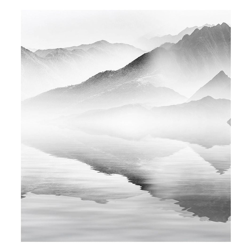 Monochrome Majesty: Black & White Mountain Wall Mural