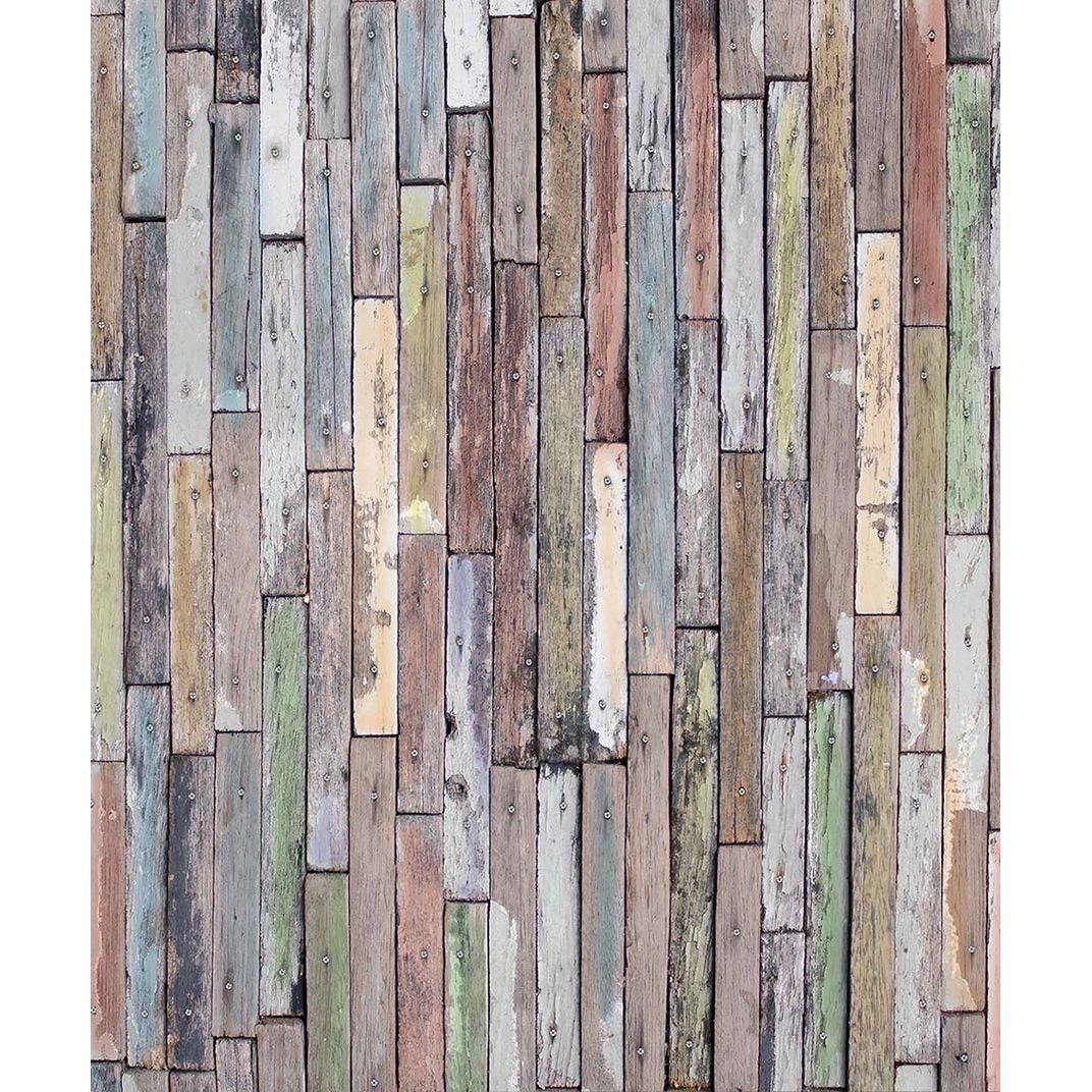 Colorful Wooden Rectangles: Vibrant Wall Mural Design