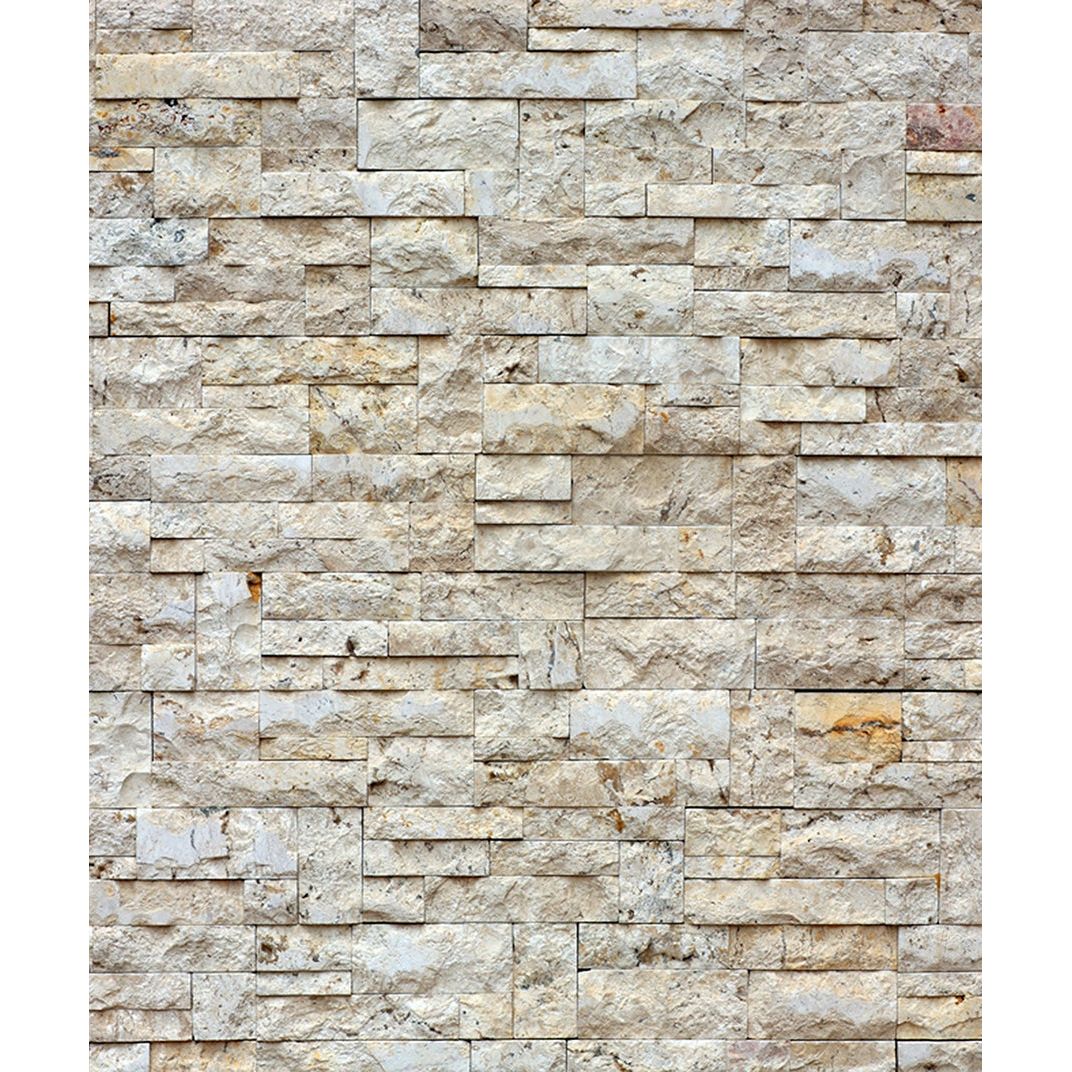 Earthen Harmony: Rustic Stacked Stone Wall Mural
