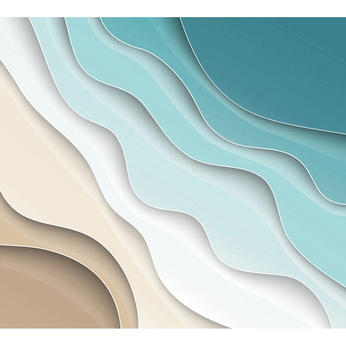 Oceanic Elegance: Multicolored Wave Wall Mural