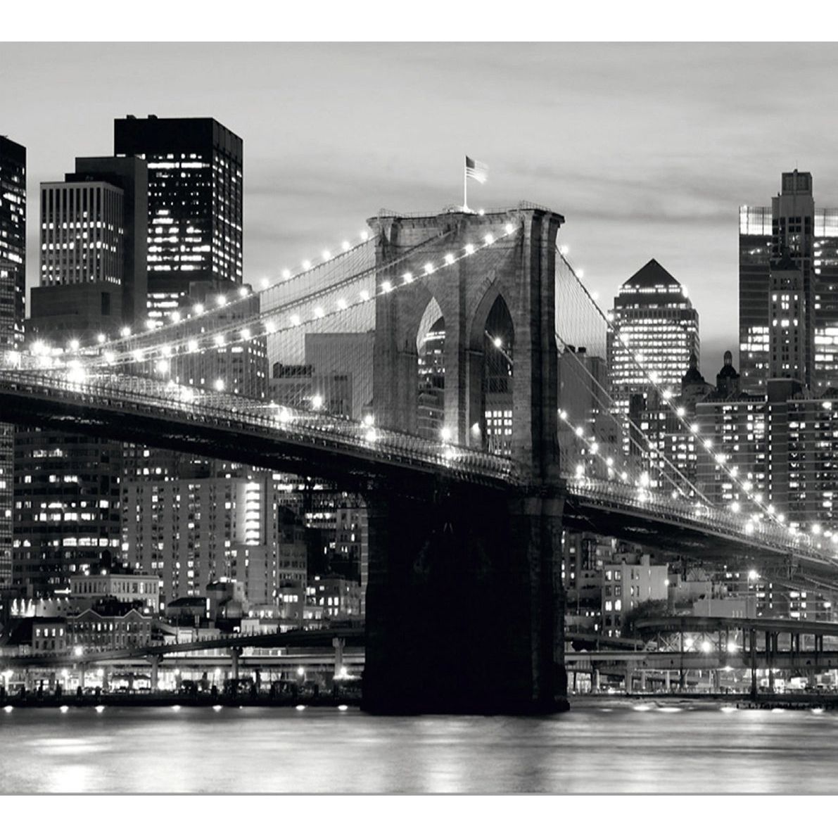 City Lights: Nighttime Bridge View Wall Mural