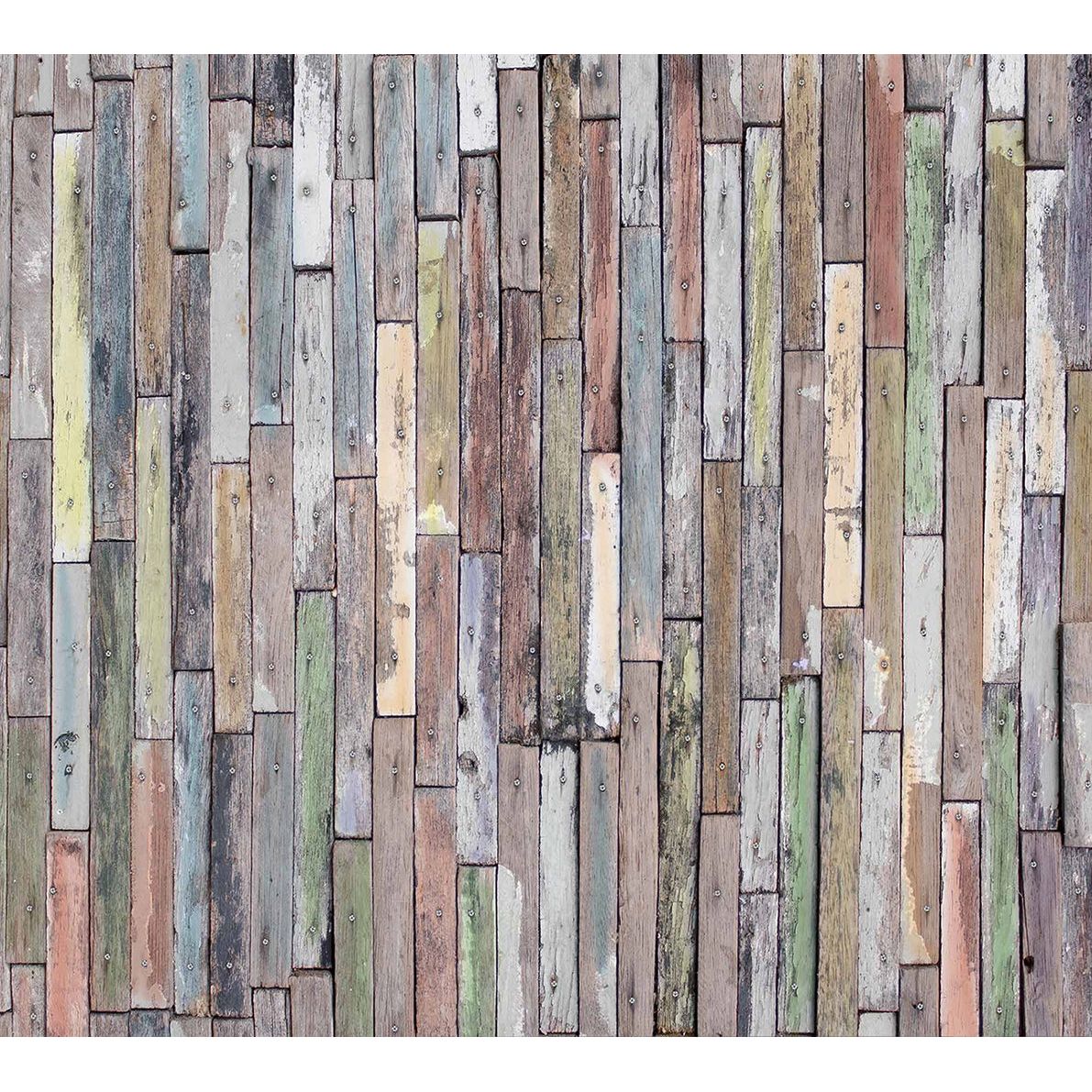Colorful Wooden Rectangles: Vibrant Wall Mural Design