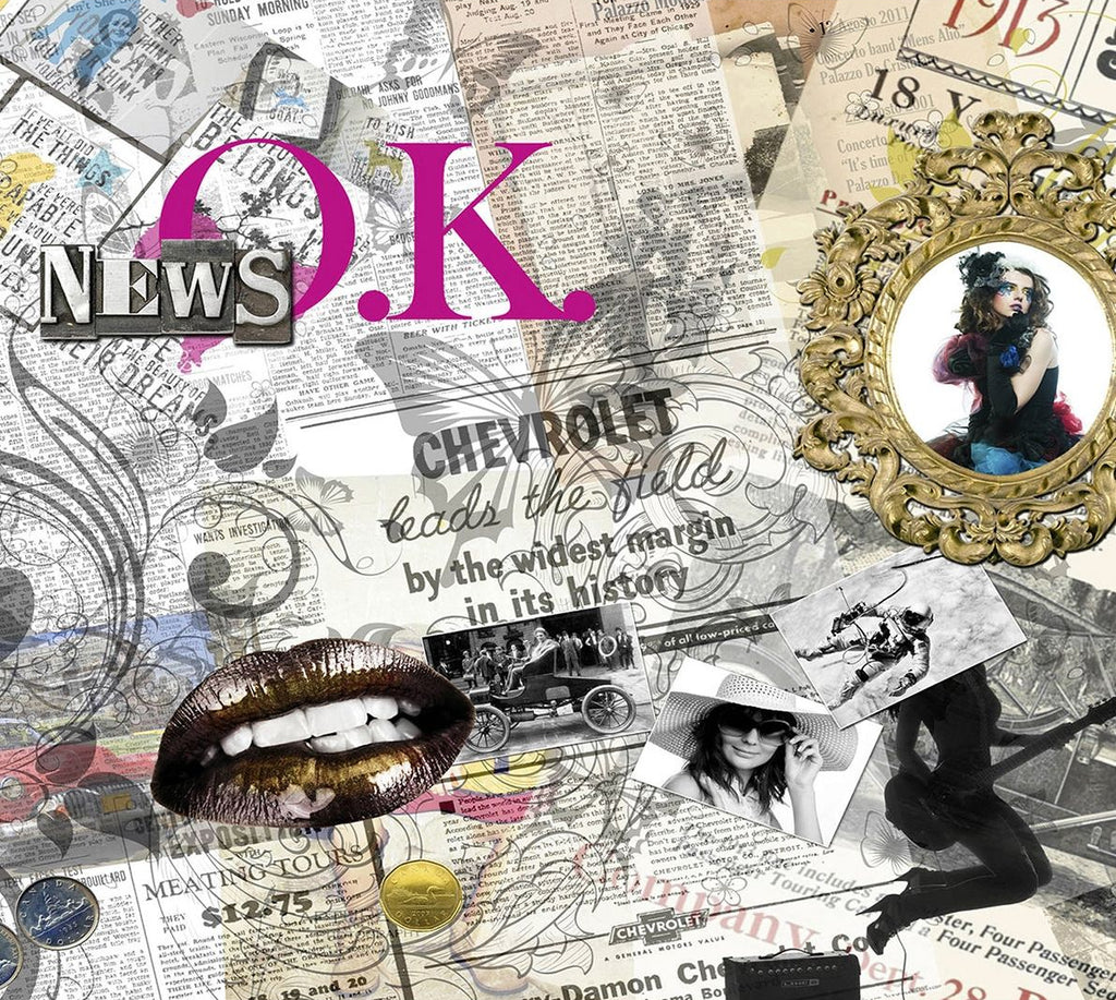 Newsprint Collage Wall Mural