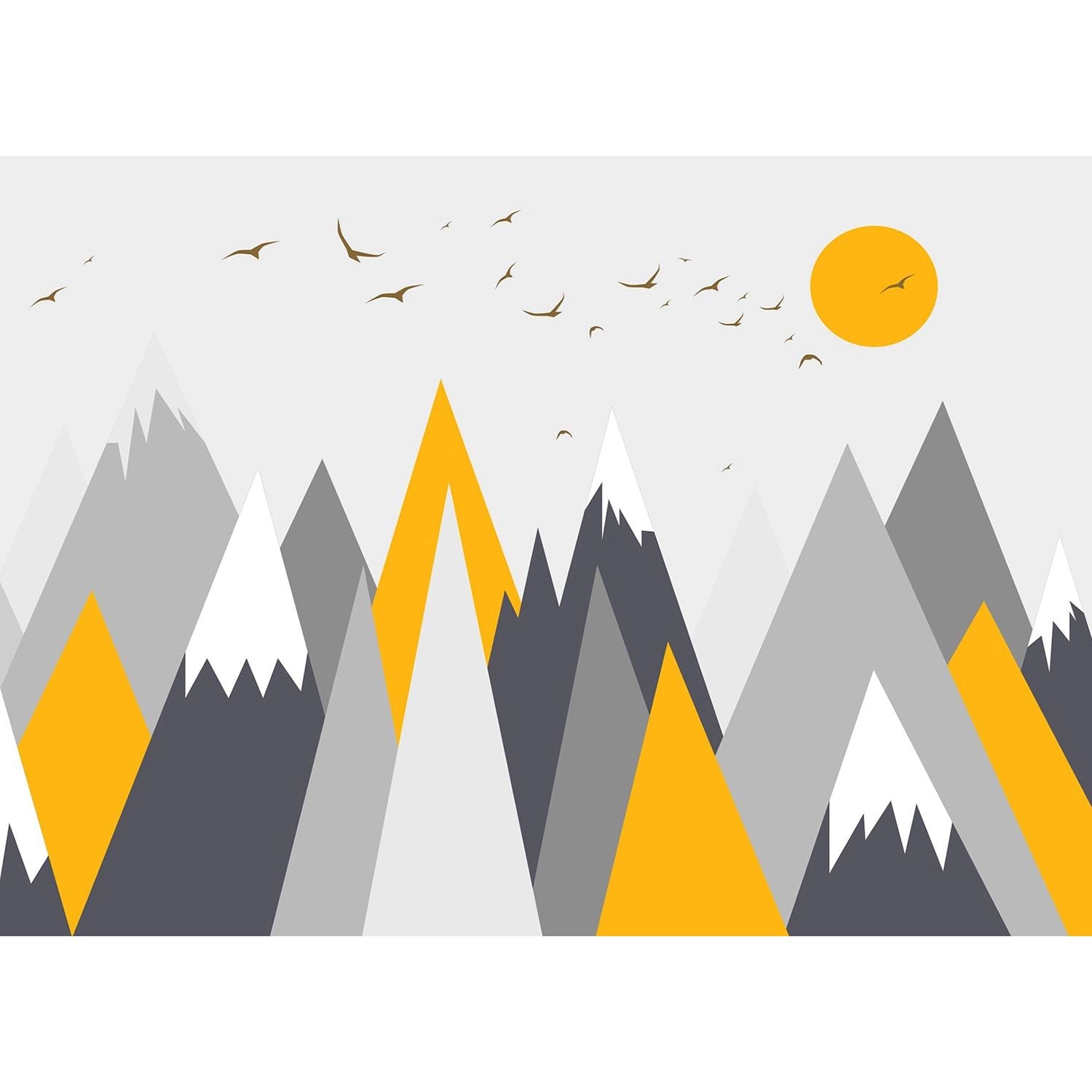 Sunshine Serenade: Children's Wall Mural with Birds and Sun