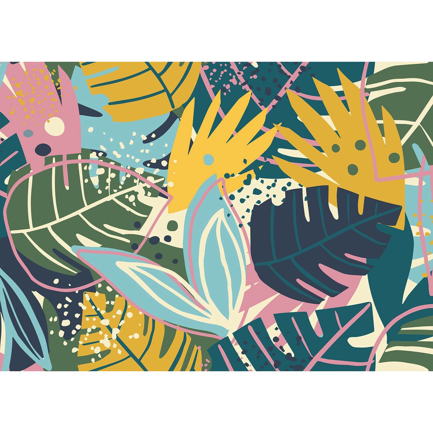 Vibrant Foliage: Big Leaf Wall Mural