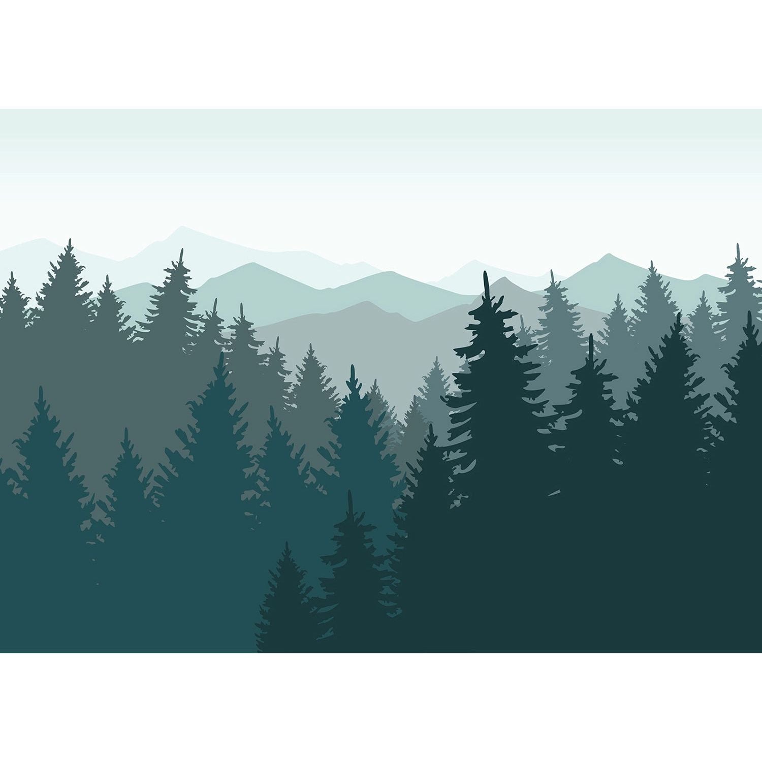 Verdant Canopy: Big Green Forest Wall Mural