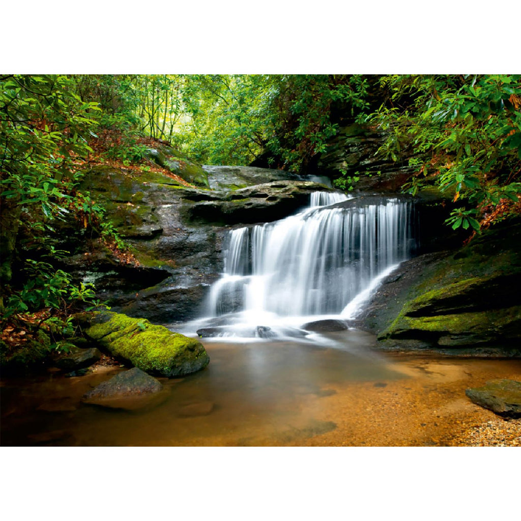 Leafy Cascade: Waterfall Wall Mural
