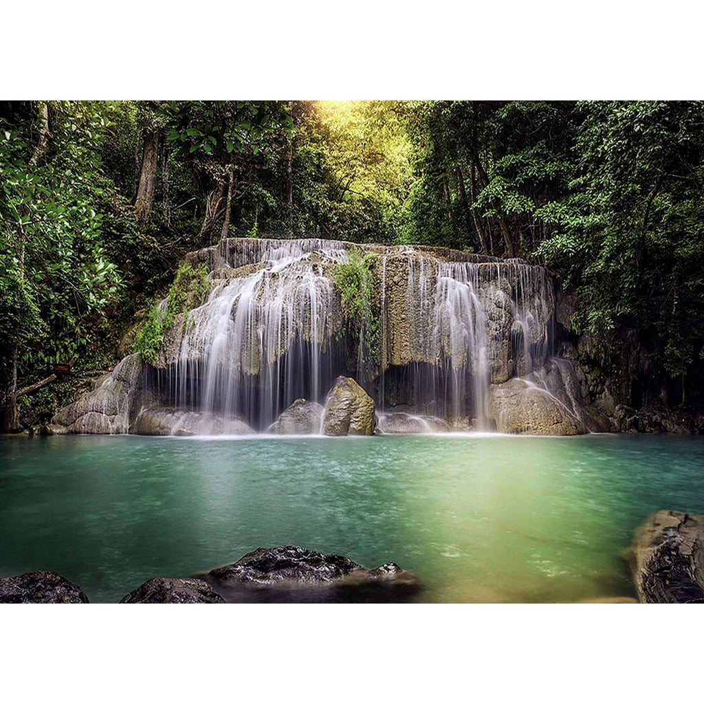 Nature's Cascade: Waterfall & Greenery Wall Mural