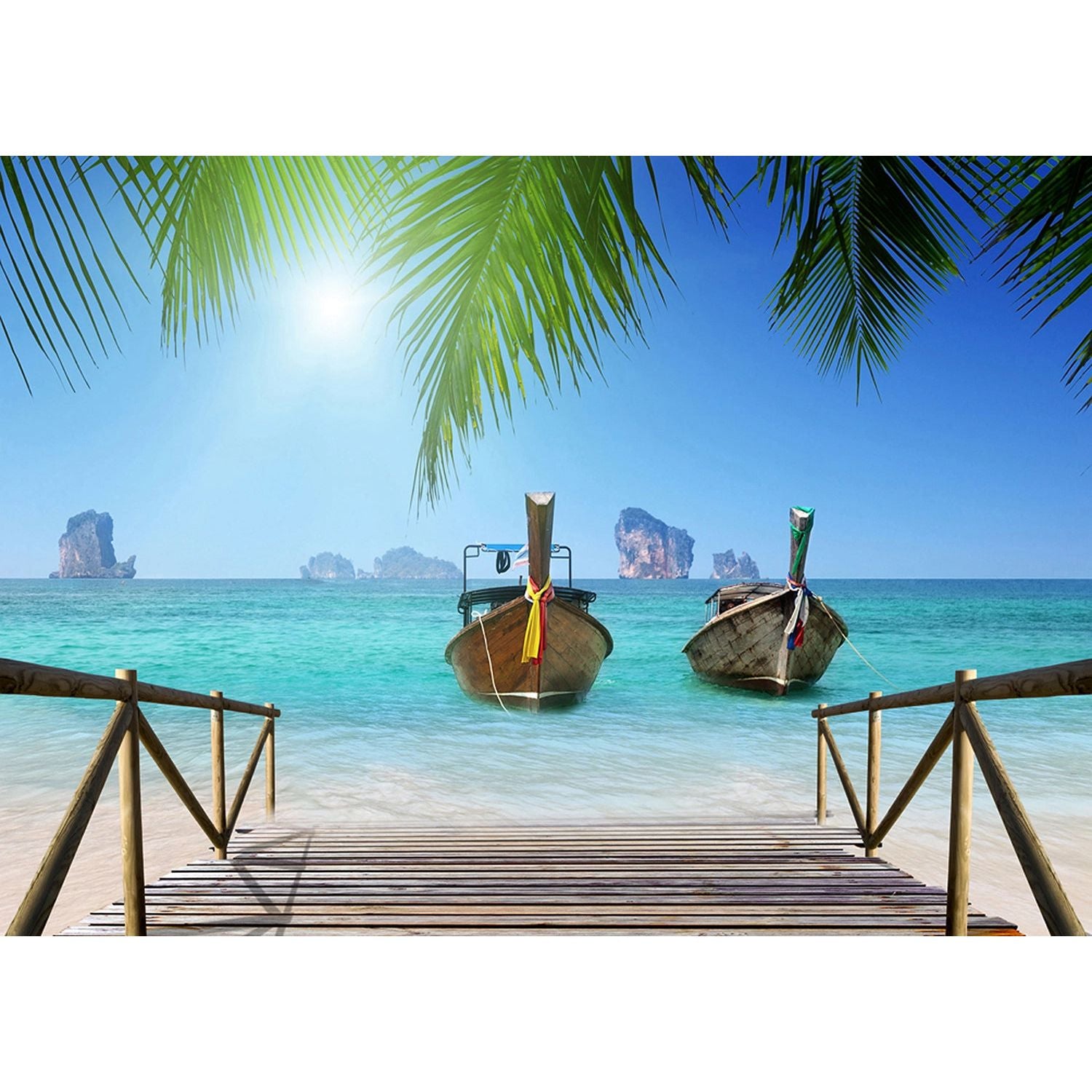 Tropical Bliss: Sun and Boughs Wall Mural