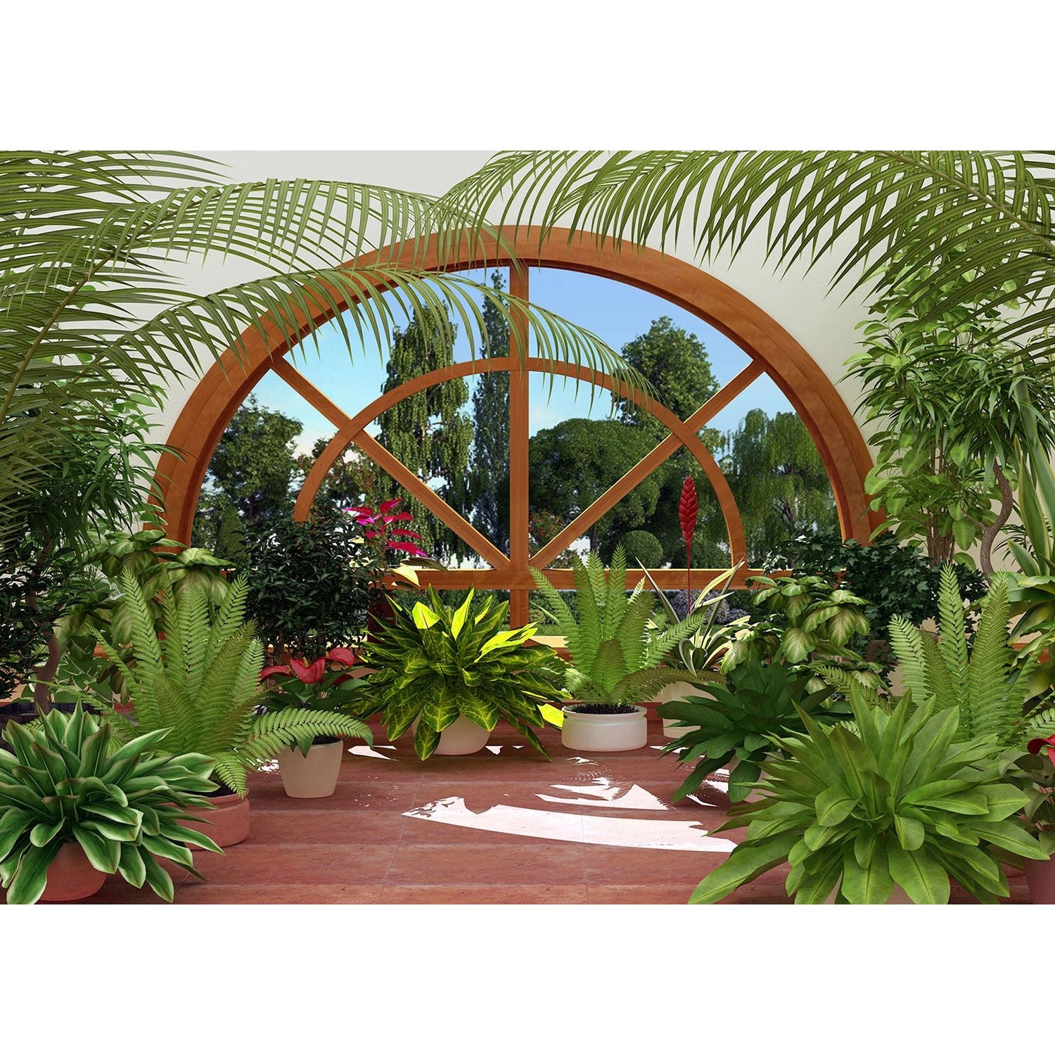 Tranquil Arboretum: Green Garden Wall Mural