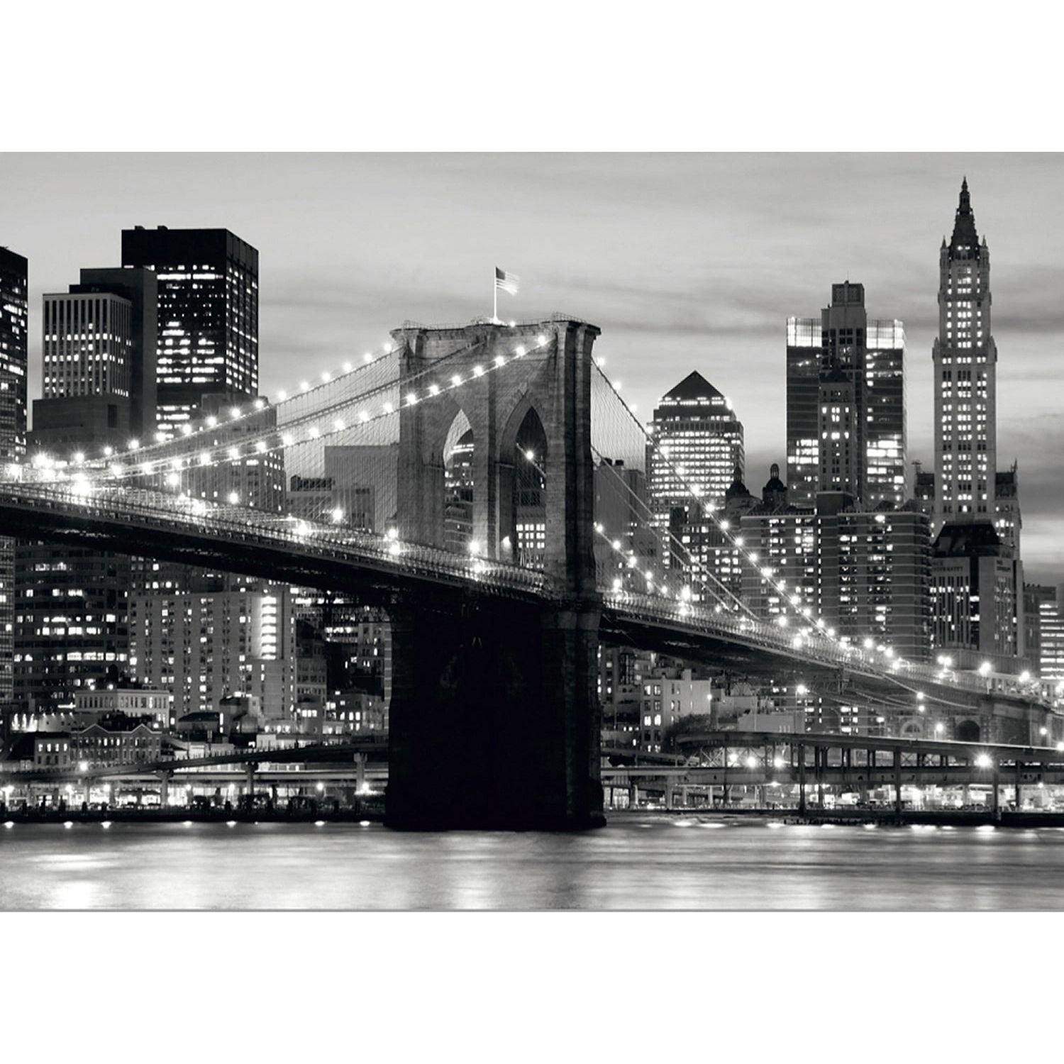 City Lights: Nighttime Bridge View Wall Mural