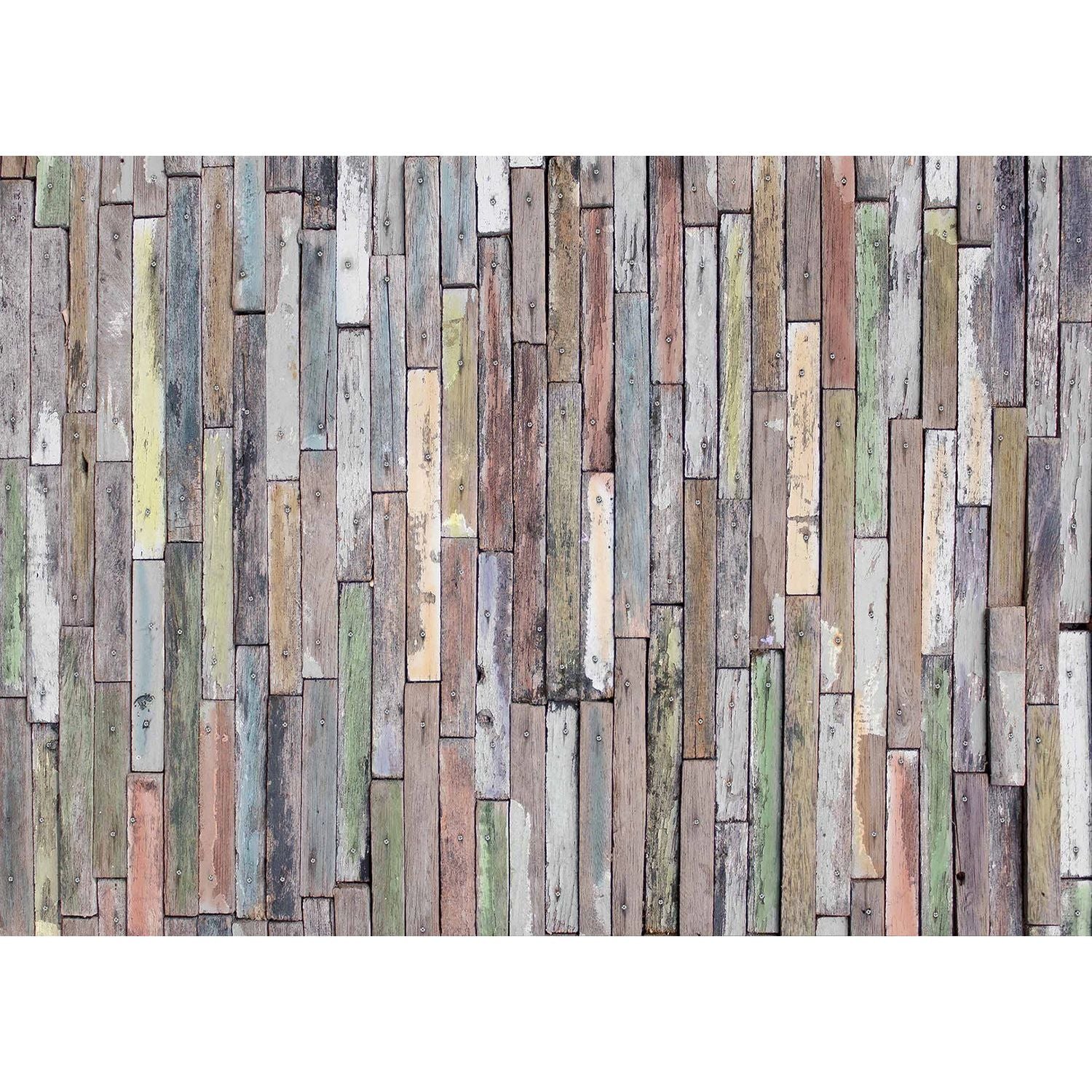 Colorful Wooden Rectangles: Vibrant Wall Mural Design
