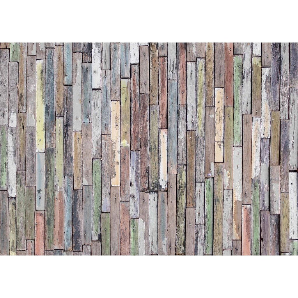 Colorful Wooden Rectangles: Vibrant Wall Mural Design