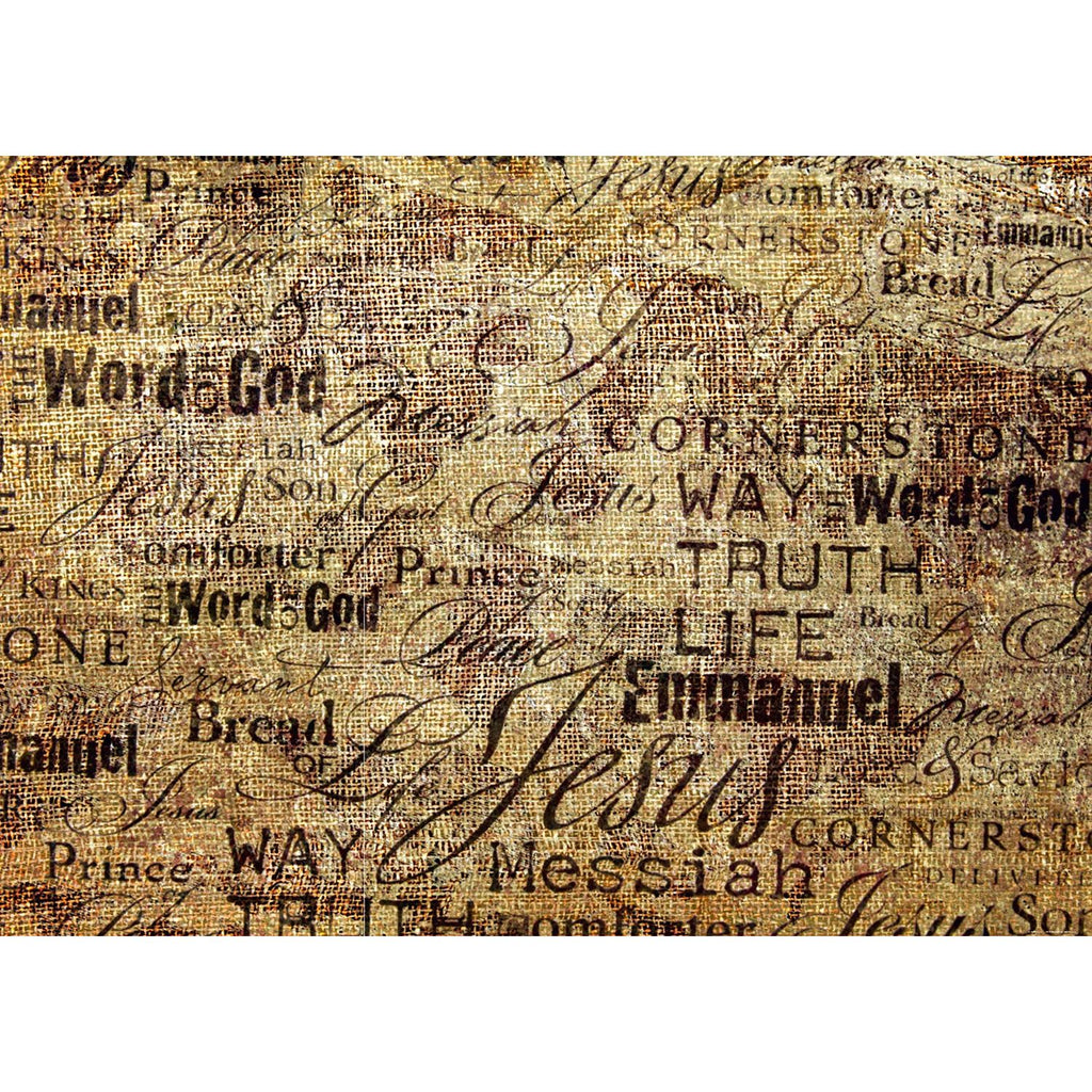 Golden Whispers: Words on Light Gold Wall Mural