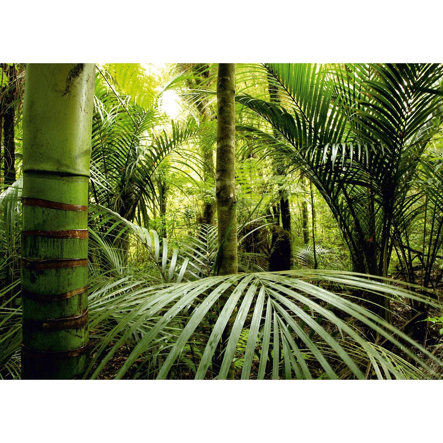 Verdant Canopy: Forest with Green Leafs Wall Mural