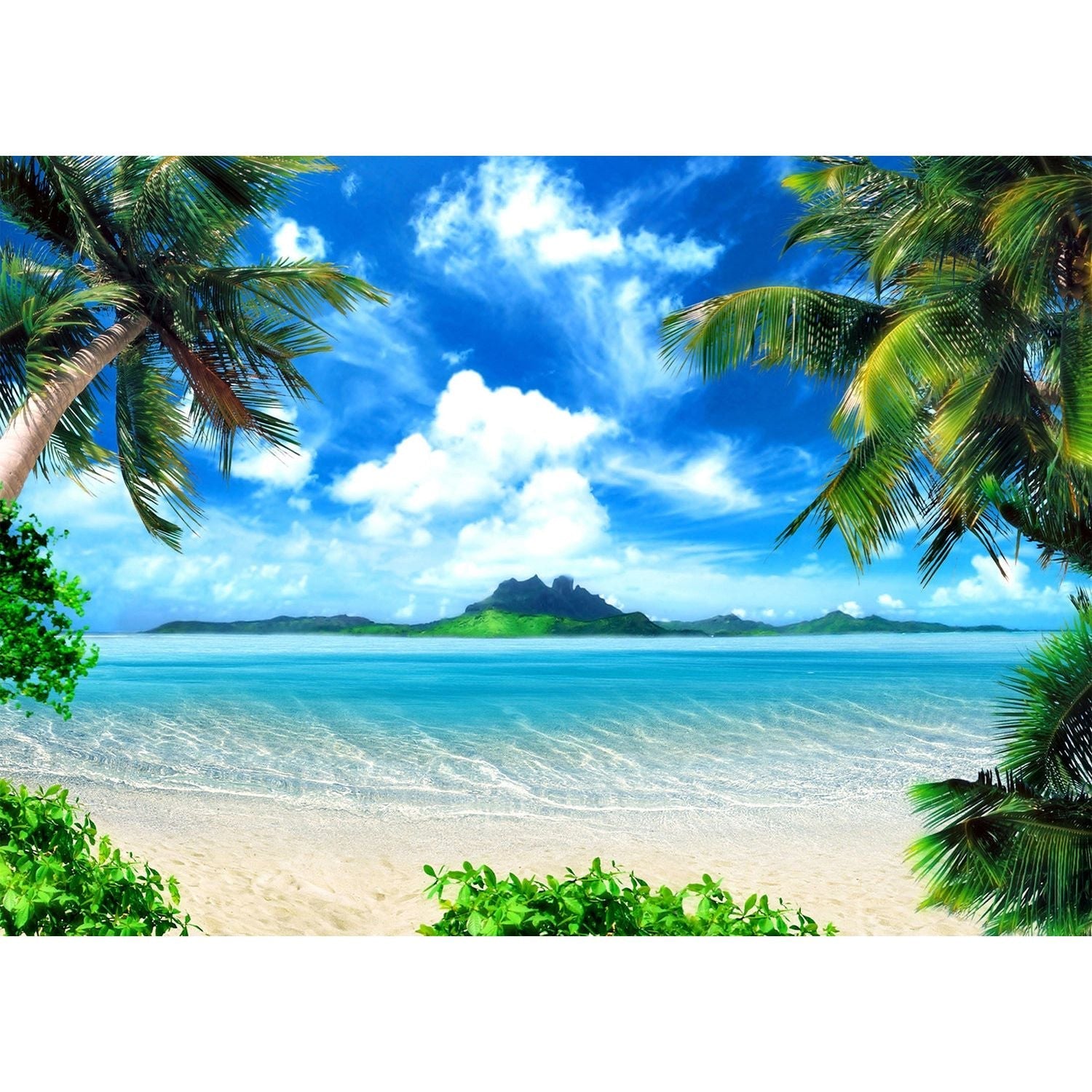 Eternal Summer Wall Mural: Palm Paradise and Ocean Bliss