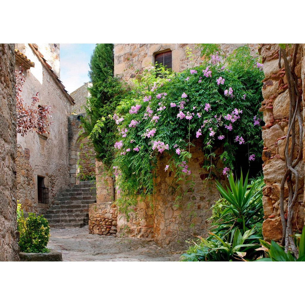 Hidden Charm Wall Mural: Blossoms in the Old Village