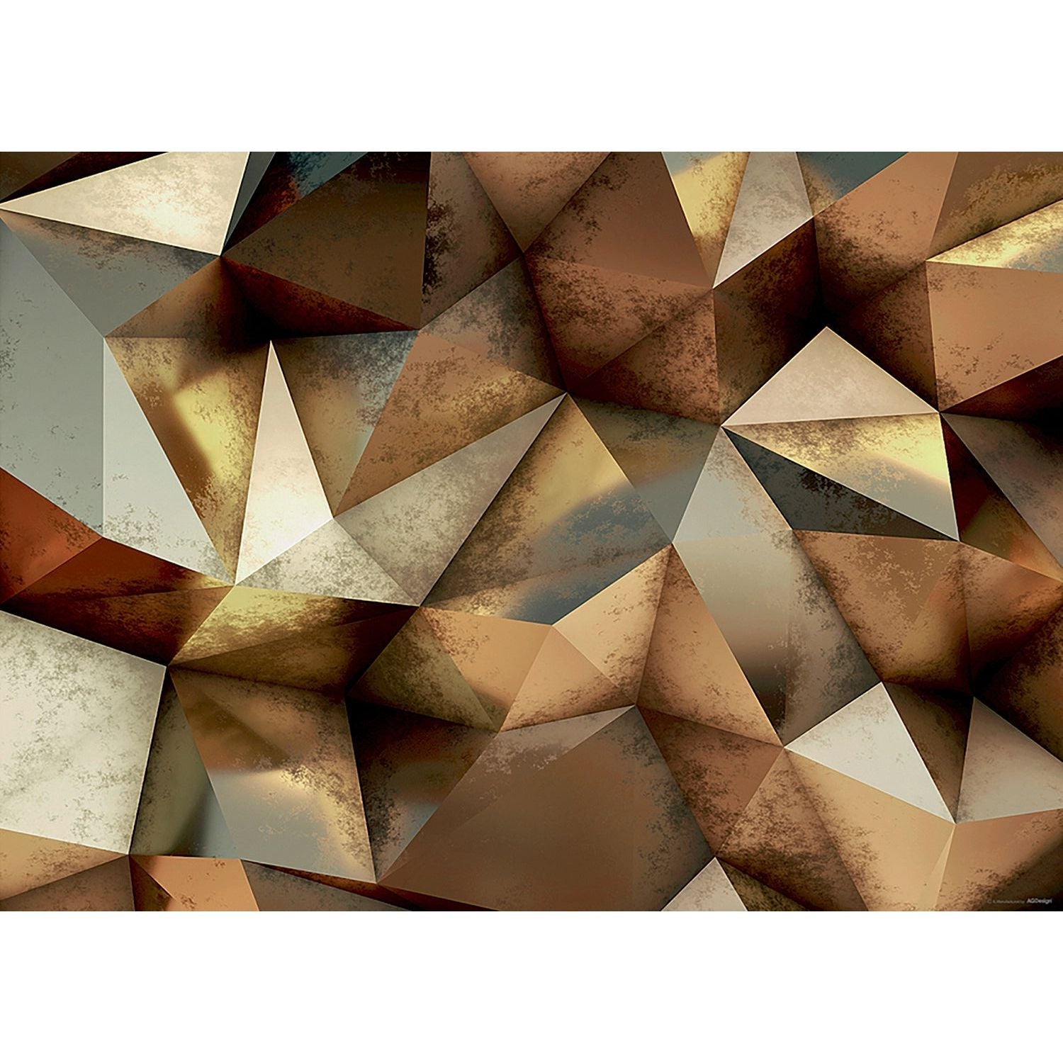 Geometric Elegance: Abstract Earth-Toned Wall Mural