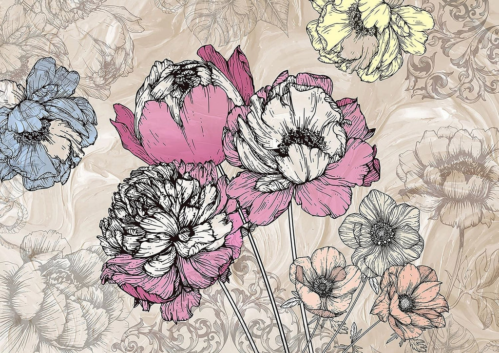 Vintage Blossoms: Timeless Floral Wall Murals