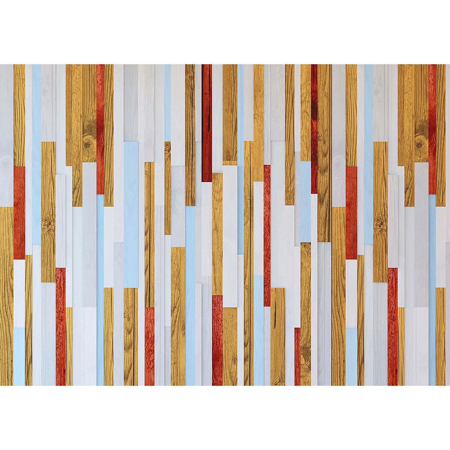 Architectural Harmony: Modern Wood Mosaic Wall Mural