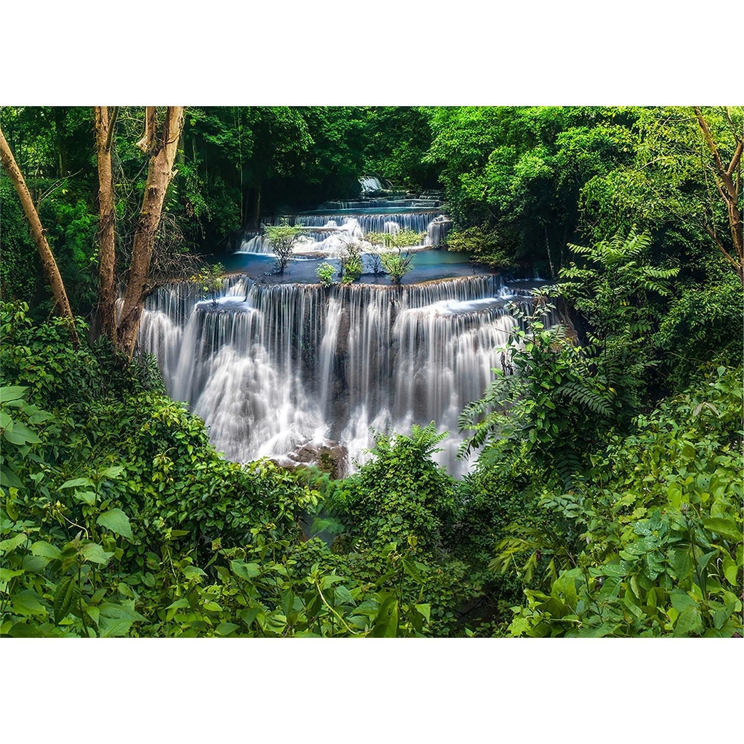 Lush Cascades: Forest Waterfall Wall Mural