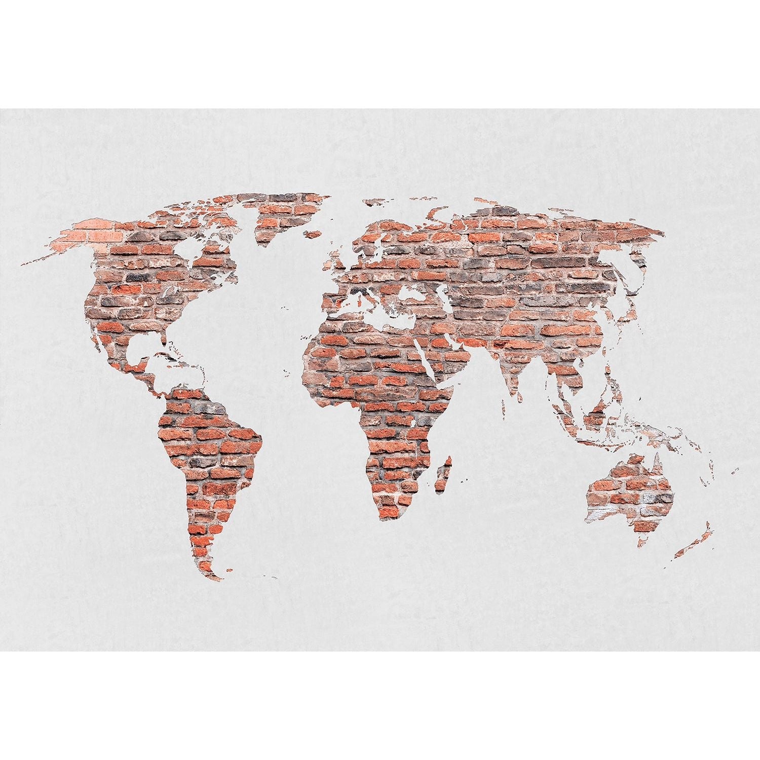 Rustic Brick World Map Wall Mural: A Voyage in Decor