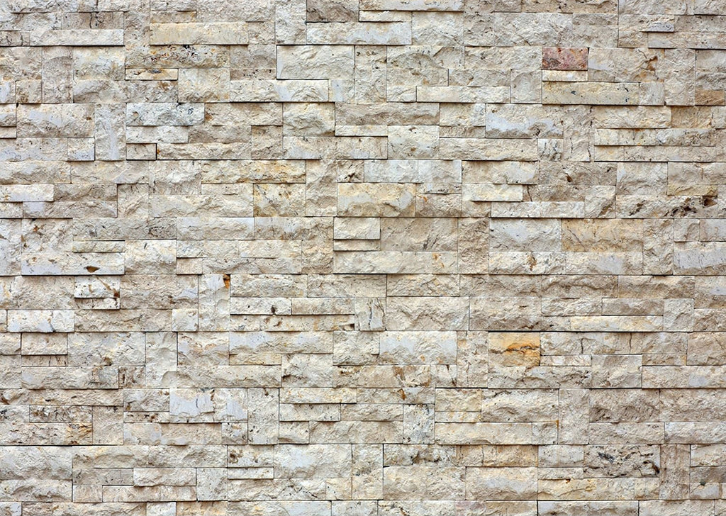 Earthen Harmony: Rustic Stacked Stone Wall Mural