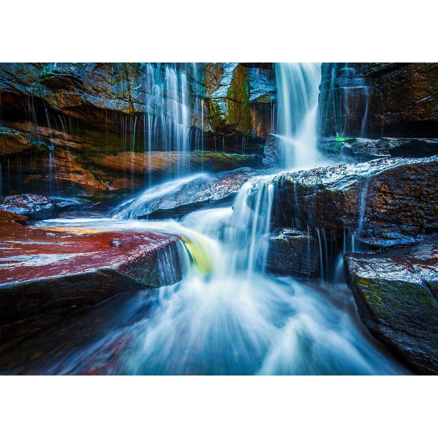 Tranquil Waters: Vibrant Waterfall Wall Mural