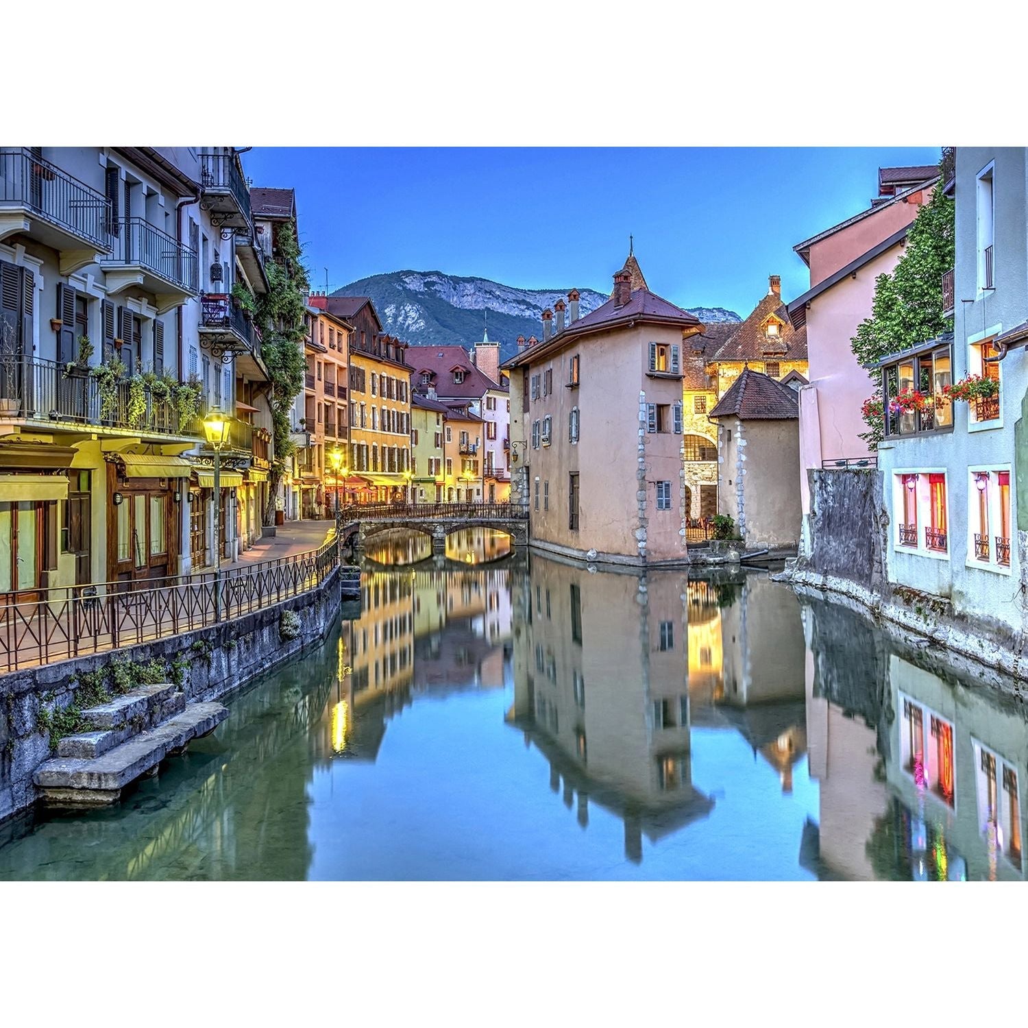Evening Reflections: European Canal at Dusk Wall Mural