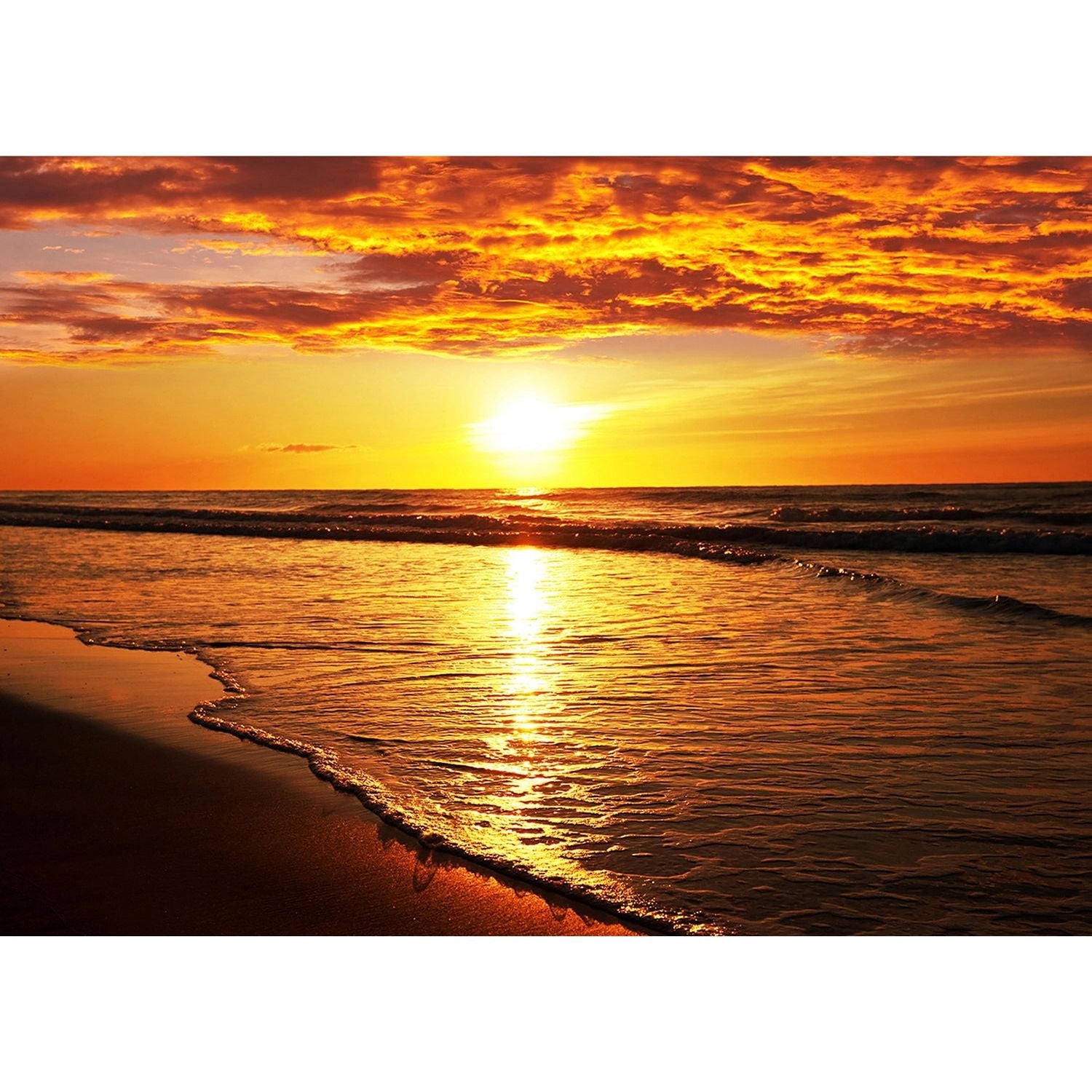 Sundown Splendor: Oceanic Sunset Wall Mural