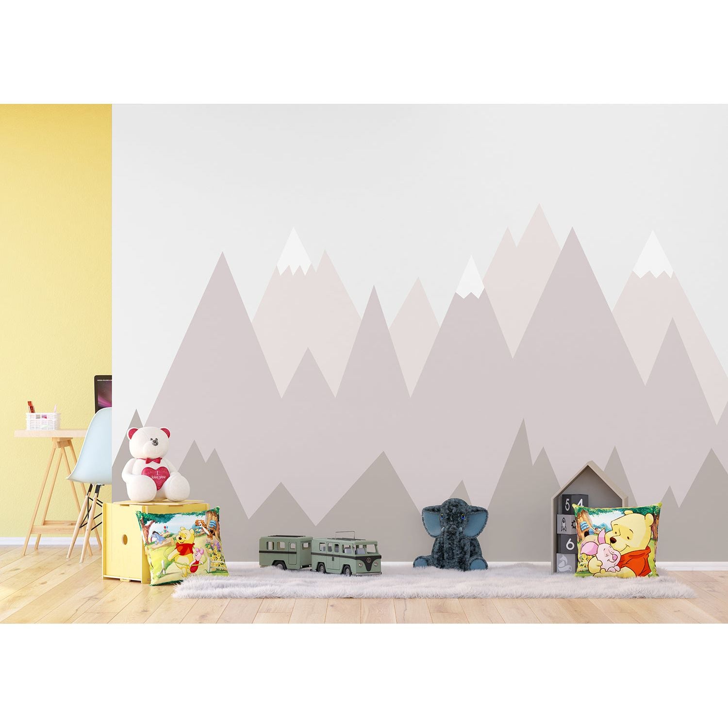 Snowy Mountain Adventure: Children's Wall Mural