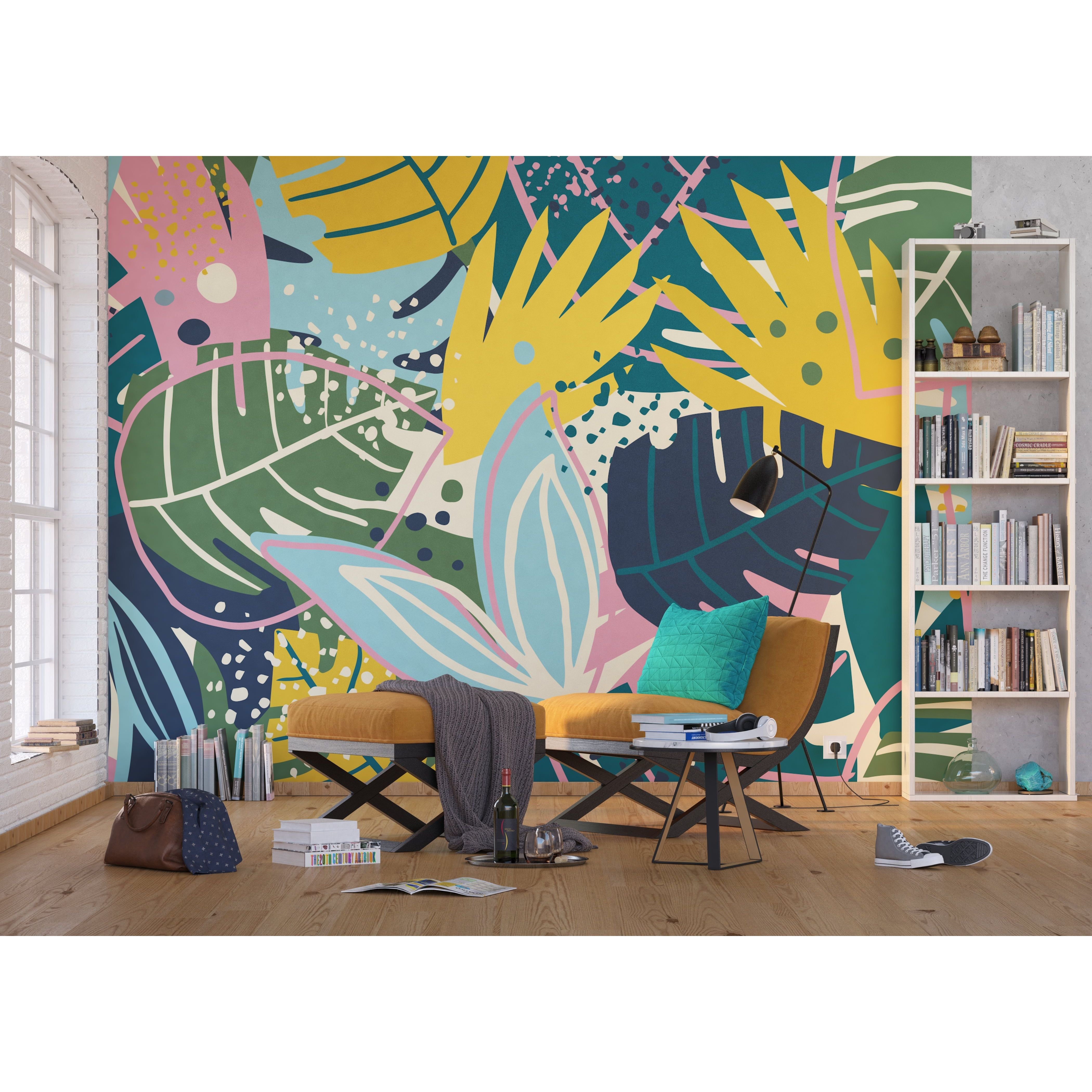 Vibrant Foliage: Big Leaf Wall Mural