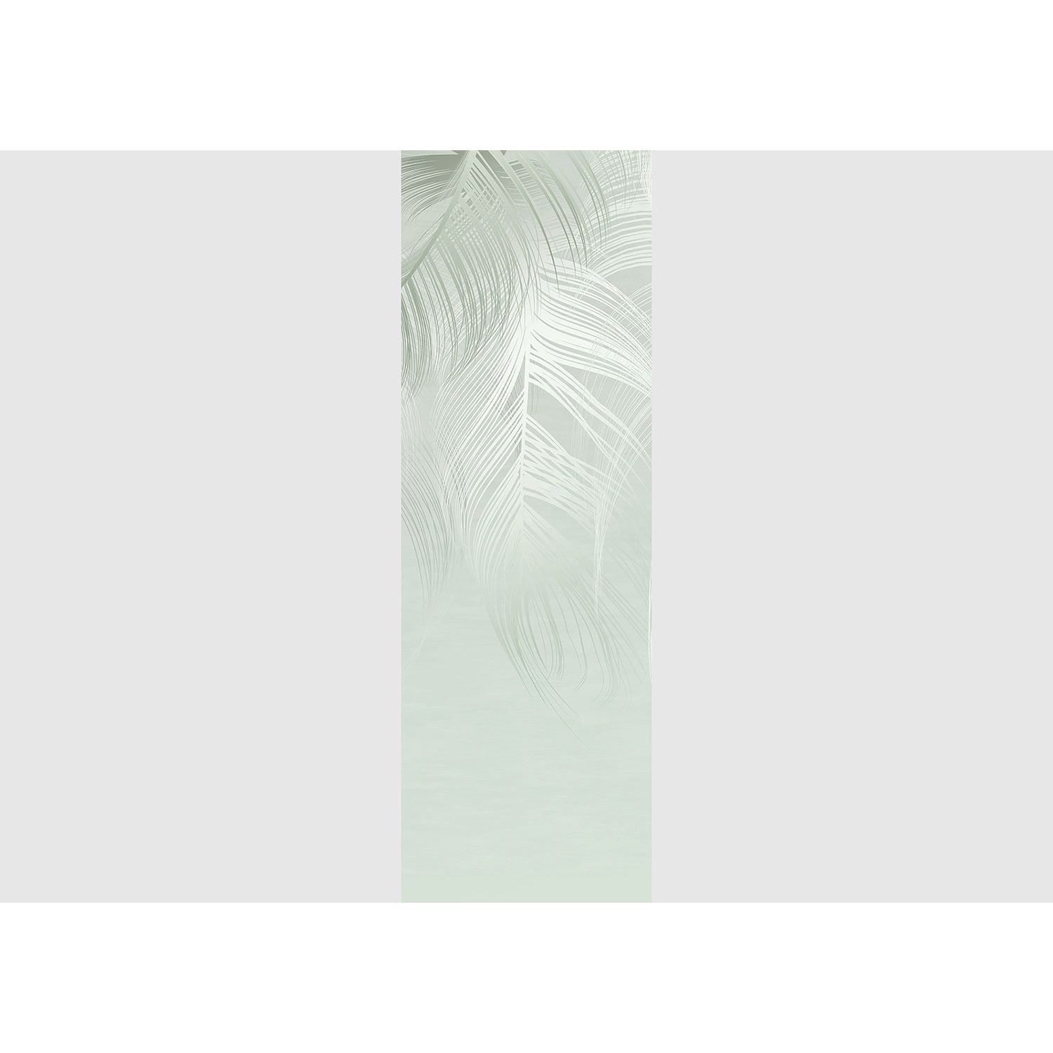 Sublime Feathers: Greenish Gray Harmony Wall Mural