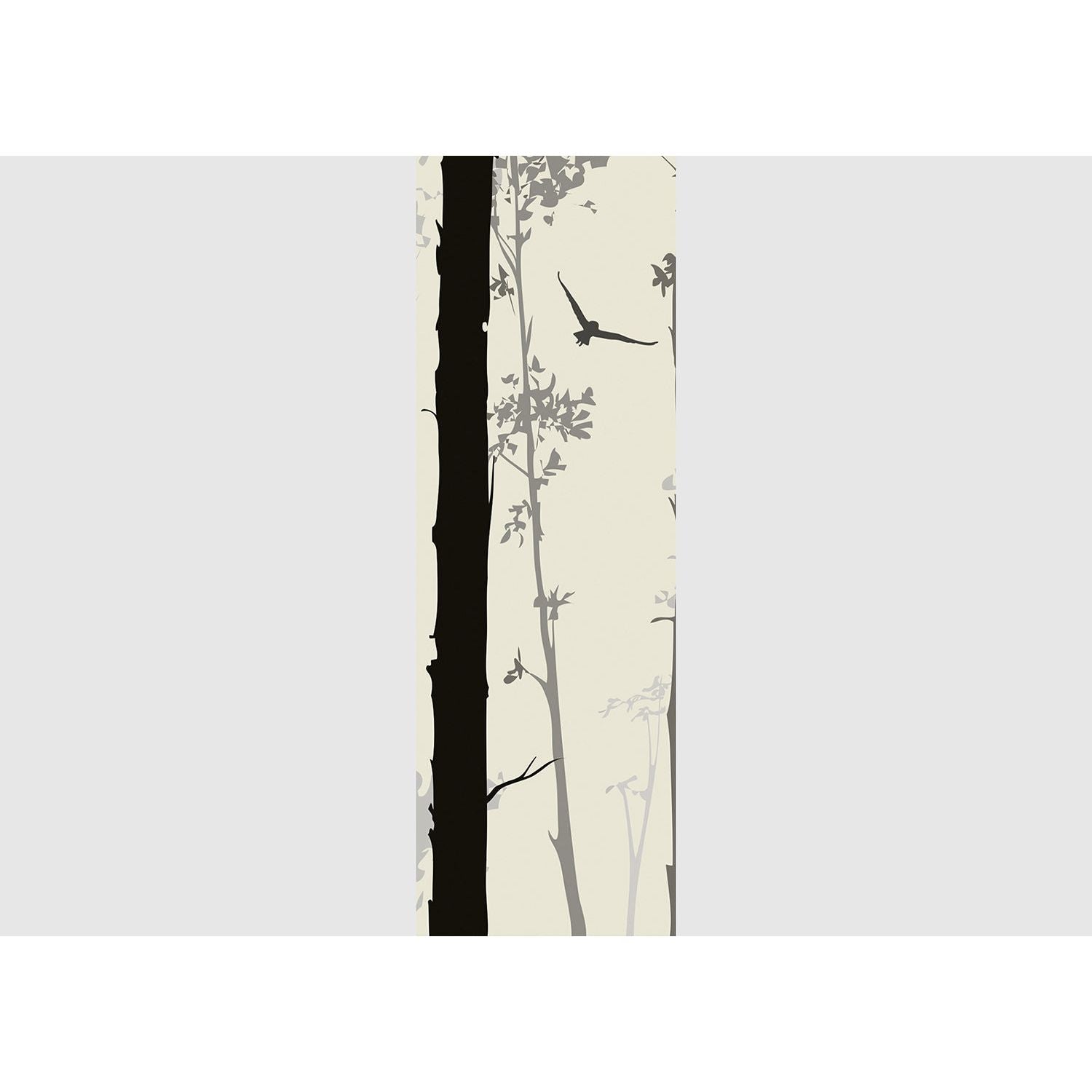 Monochrome Serenity: Black Trees and Birds Wall Mural