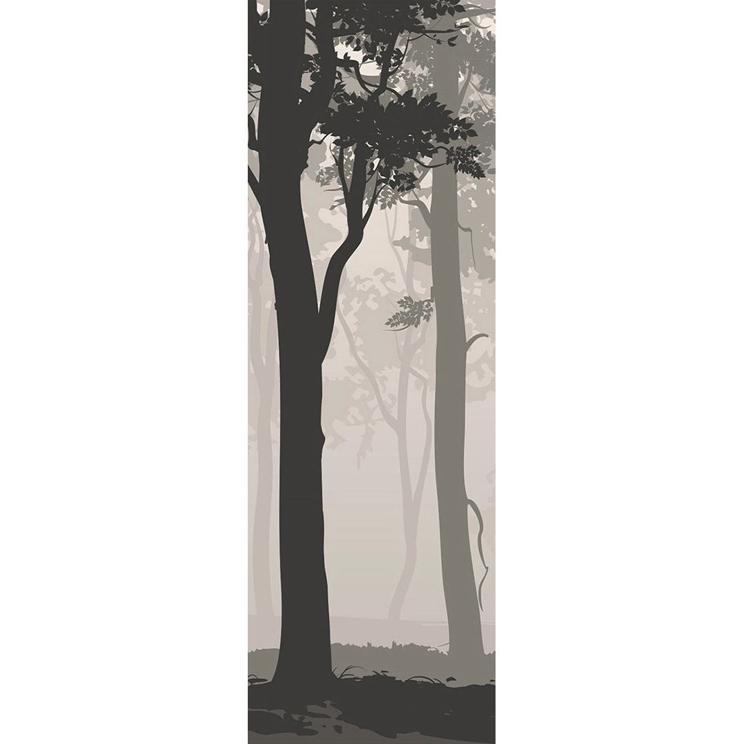 Foggy Silhouettes: Black & Gray Trees Wall Mural
