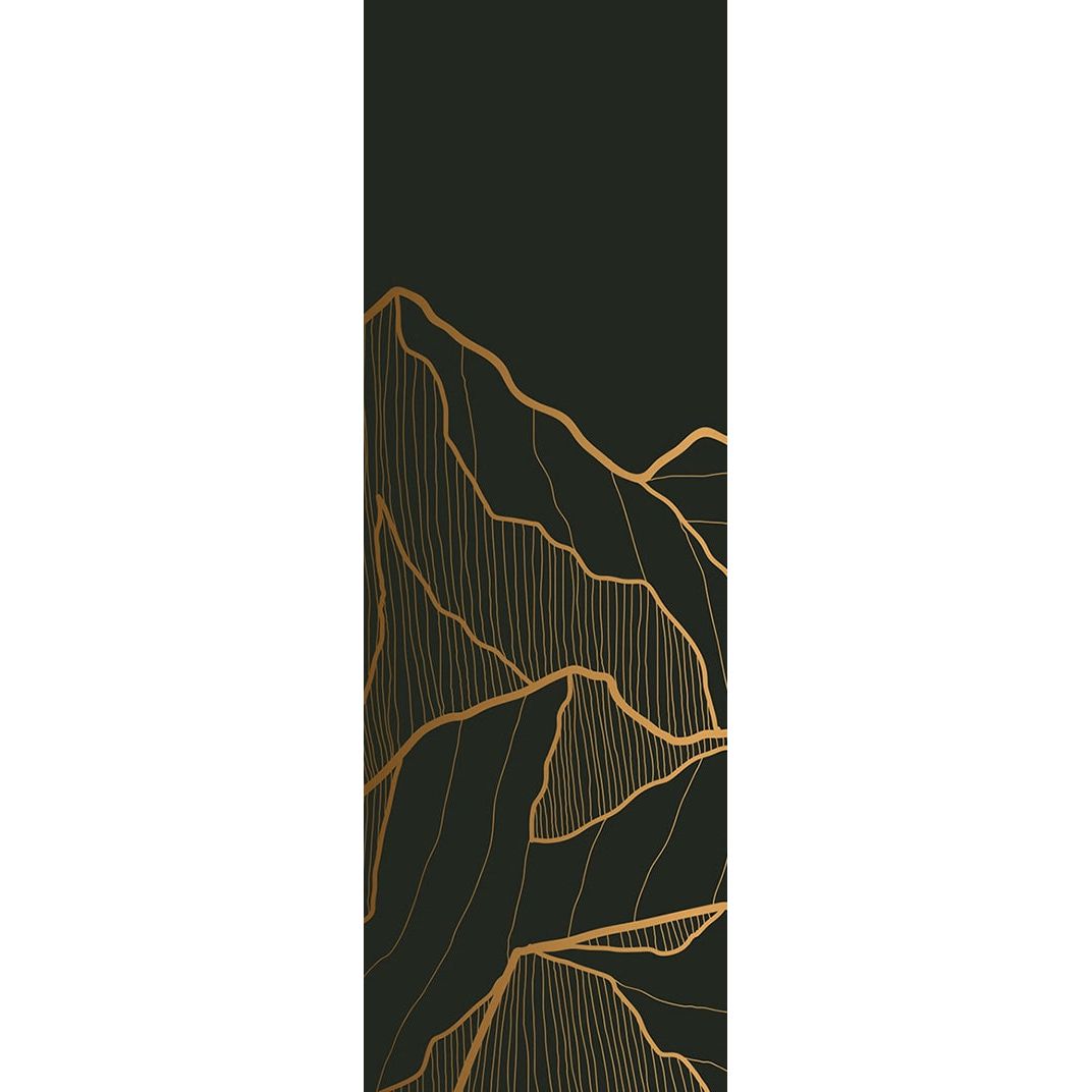 Golden Summit: Black & Gold Mountain Wall Mural