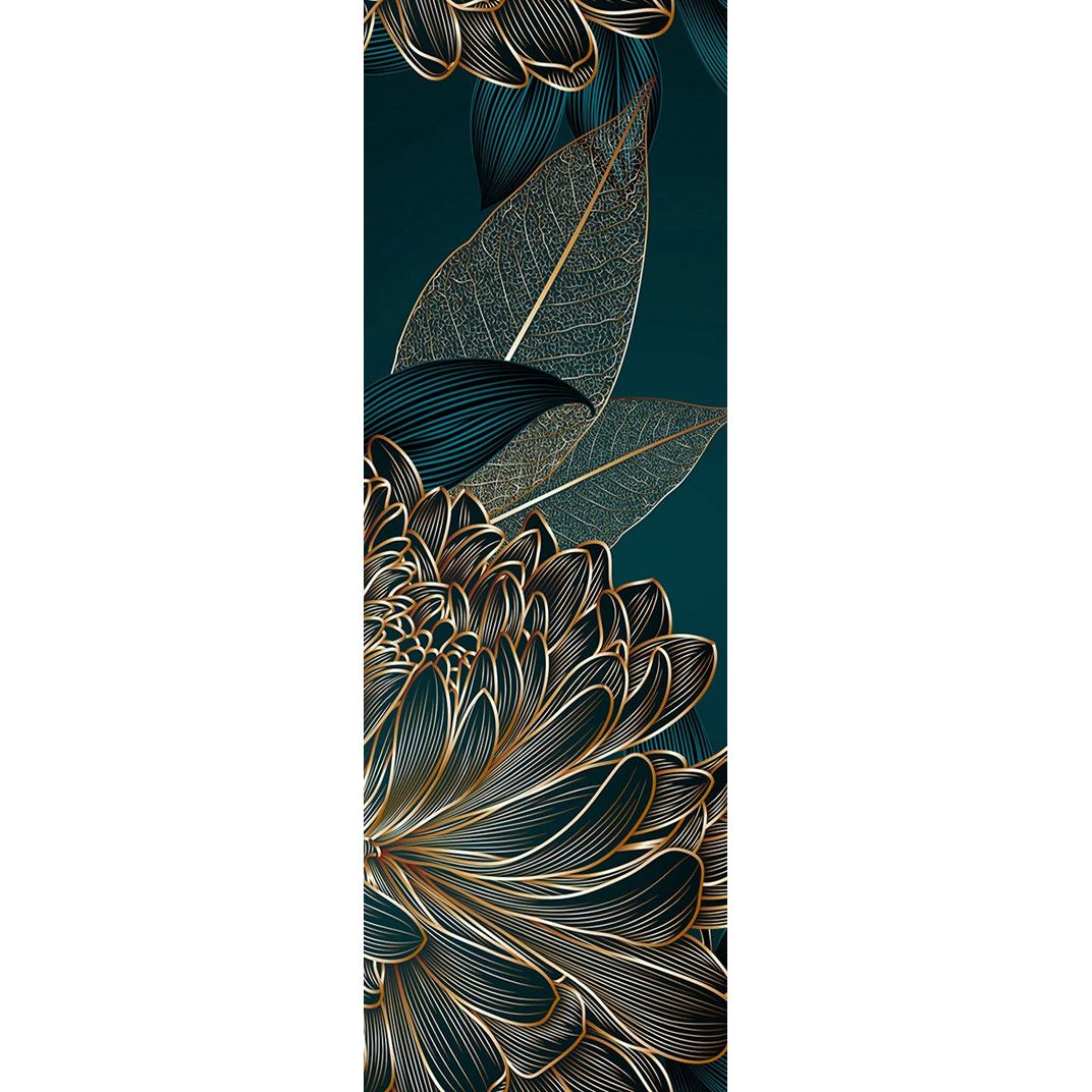 Golden Summit: Black & Gold Mountain Wall Mural