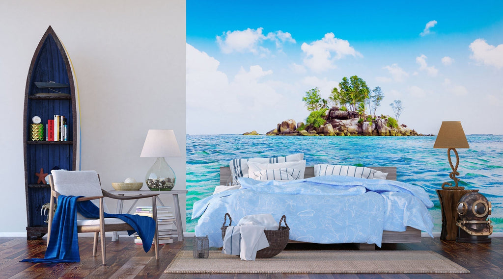 Isle of Serenity: A Secluded Tropical Paradise Wall Mural